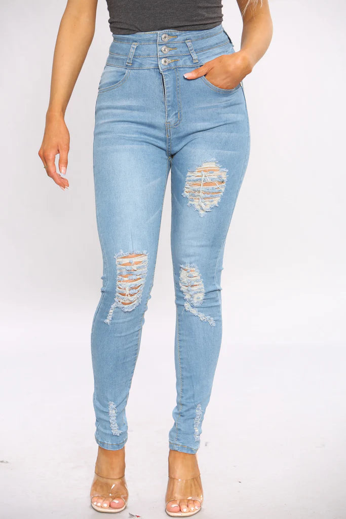 Ripped Skinny Jeans For Women