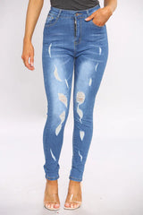 Ripped Skinny Jeans For Women