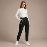 Women’s Denim Cargo Jeans with Chain Detail