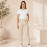Women’s Denim Cargo Jeans with Chain Detail