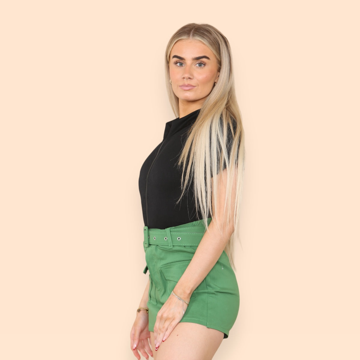 Belted Cargo Skorts For Women