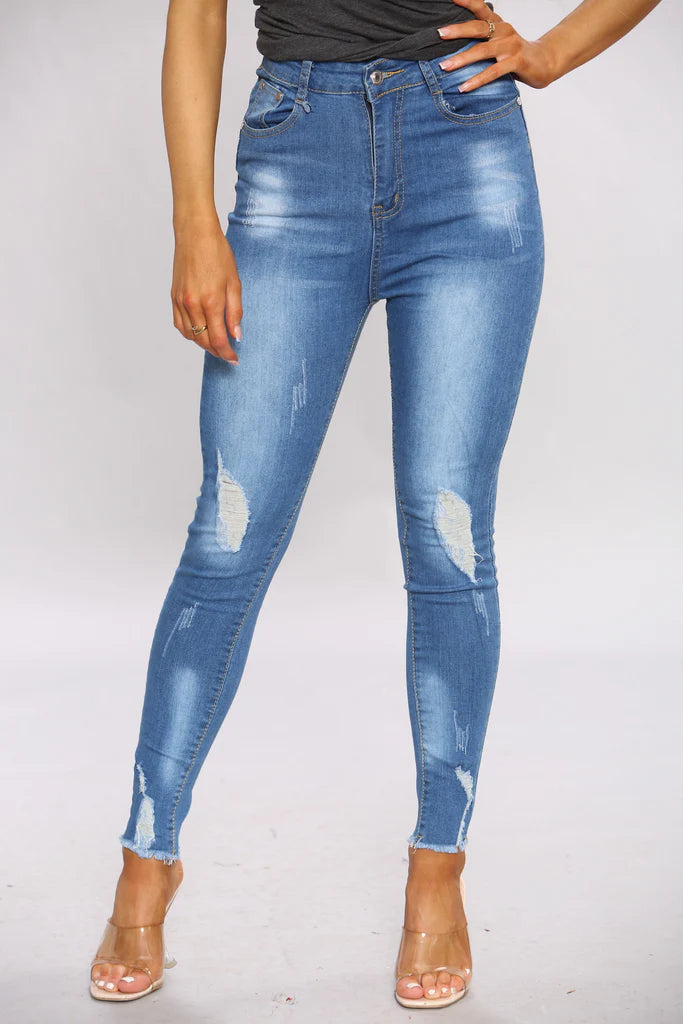 Ripped Skinny Jeans For Women