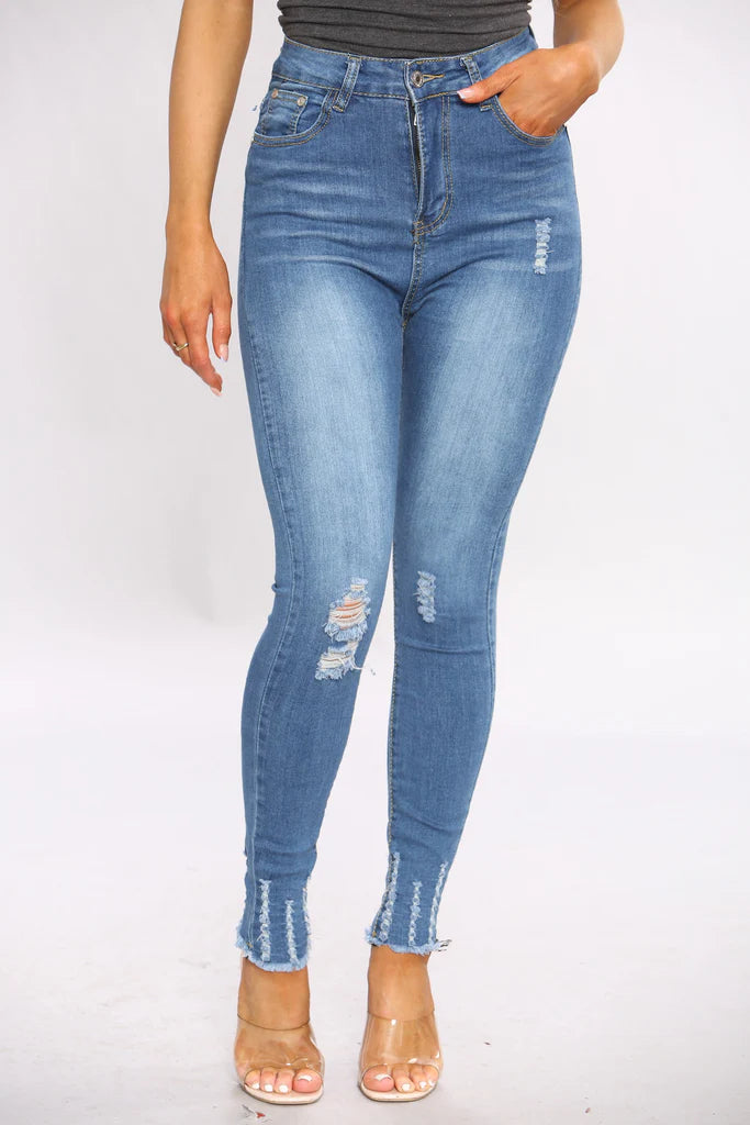 Ripped Skinny Jeans For Women