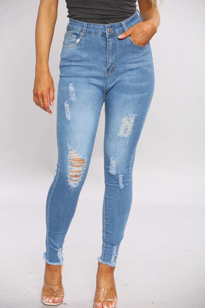Ripped Skinny Jeans For Women