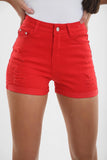 Ladies high waisted Red Shorts