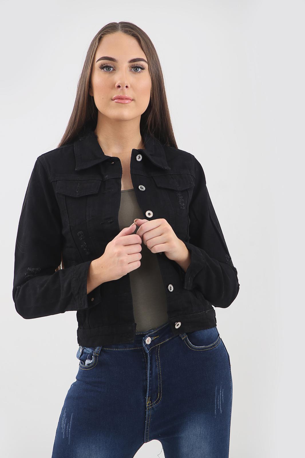 Distressed Denim Jacket For Women