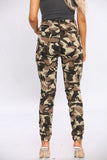 Khaki Camo Print Cargo Pants