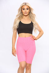 Pink Waffle Sports Shorts